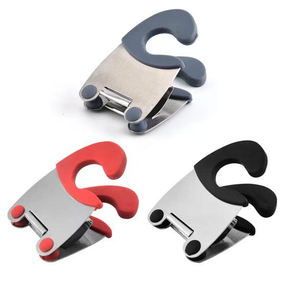 Pan Clip Silicone Gripper Anti-skid Press Dual Purpose Hook Easy Pot Fixed Clamp Kitchen Accessories Tools Kitchen Supplies