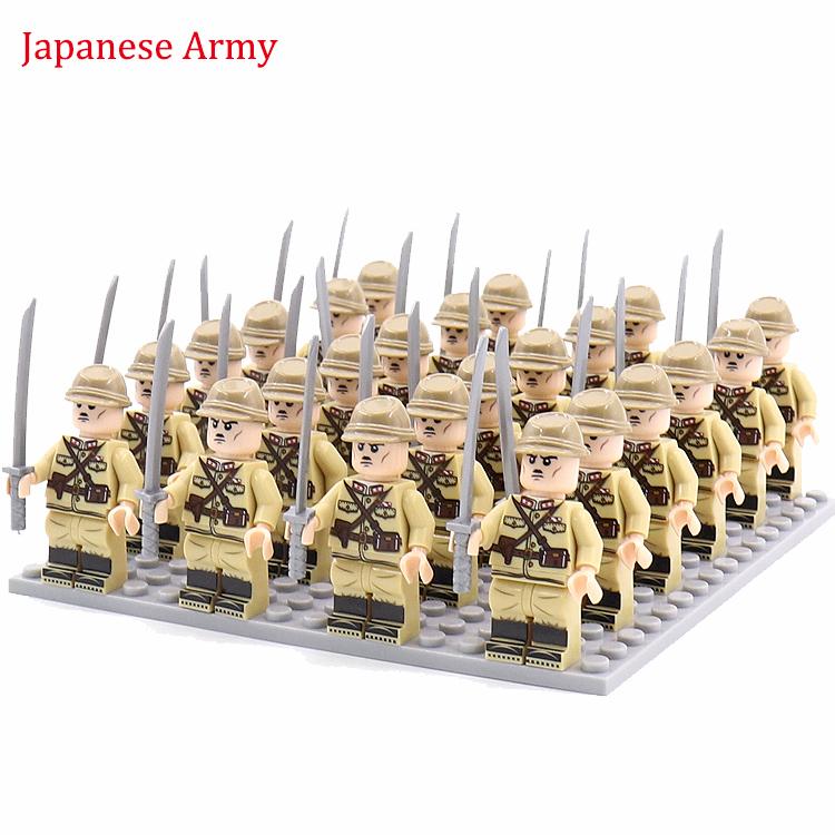 24 SZT / partia II Wojna Światowa Wojskowy Armia Układ Chiny Związek Radziecki Japonia Akcesoria Żołnierzy Figurki Akcji z Karabinkiem Zestaw Klocków Model w Skali