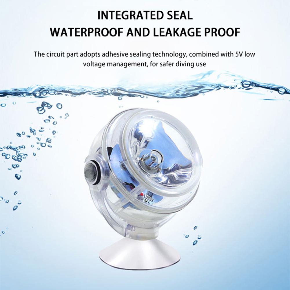 Aquarium Spotlight USB Colorful Gradient Diving Light LED Lamp Fish Tank Decorative Lamp For Romantic Fish Tank Battery Operated