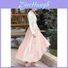 Hanfu Dress For Women With Embroidered Cross Collar And Polyester Fabric For Daily Wear