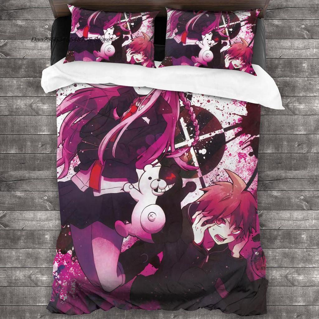 3D tisk Kreslené postavičky Danganronpa Monokuma Povlečení Jednolůžko Twin Plné Královské Velikost Postele Dospělý Dítě Ložnice Povlaky na Peřinu Sady