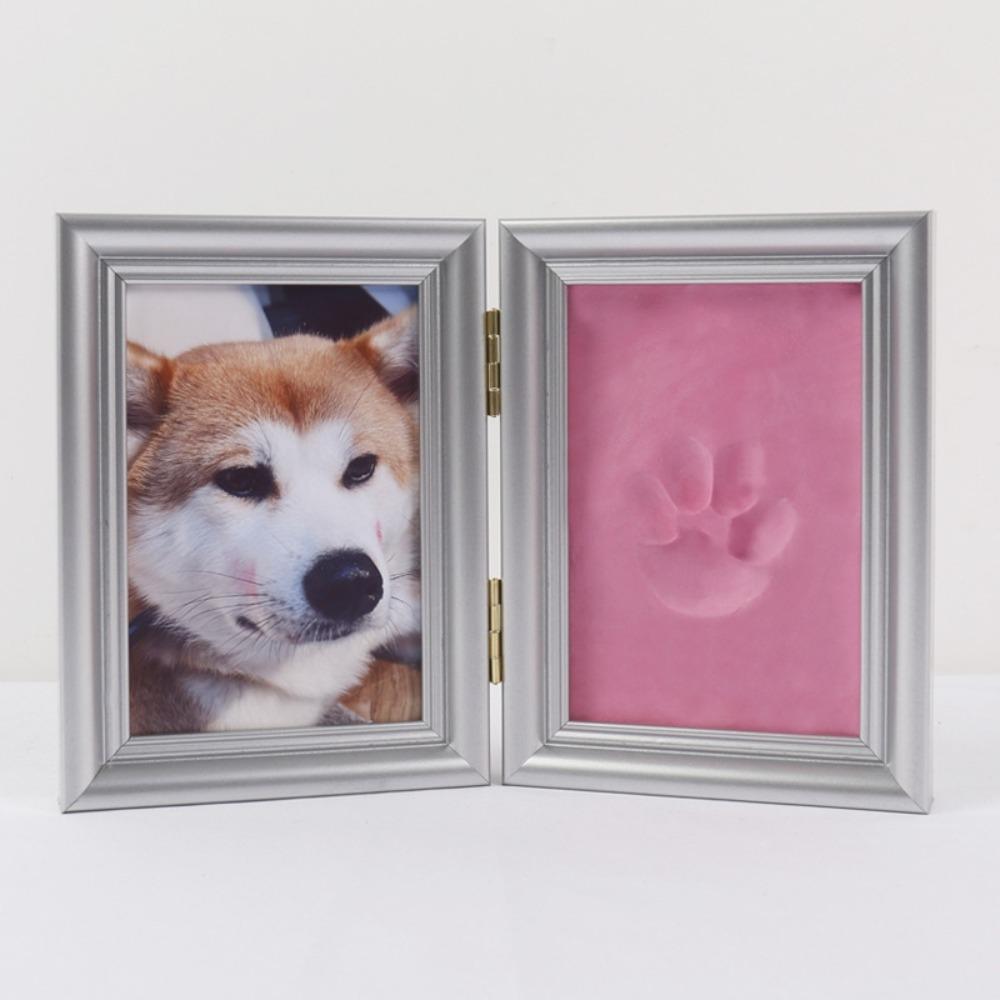 Metal Buckle Paw Print Memorial Frame Foldable Pet Handprint Shadowbox  DIY Craft Project