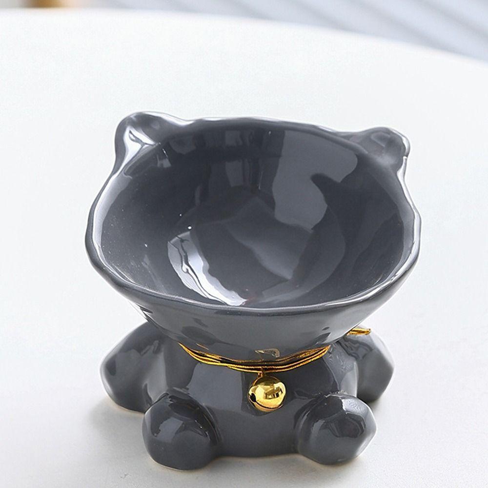 Non-slip Ceramic Cat Bowl Large Capacity Cat Drinking Feeder Pet High Foot Bowl  Pet Eating