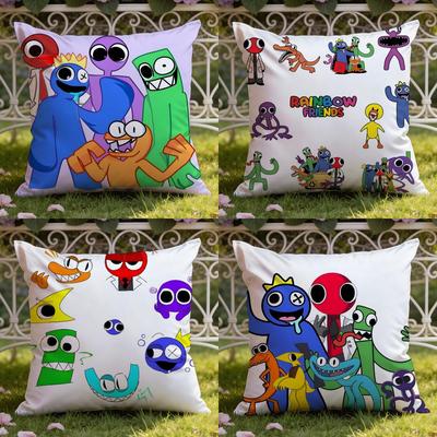 Anime R-Rainbow F-Friends Cartoon Cushion Cover Home & Car Dual-Scene Pillow Cover: Reversible for Premium Comfort