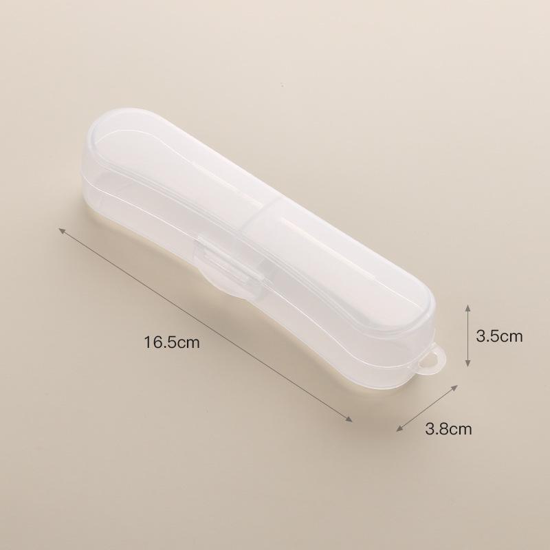 Compact Travel Cutlery Set: Transparent Clip-on Box with Dustproof Chopsticks, Spoon, and Fork for Students