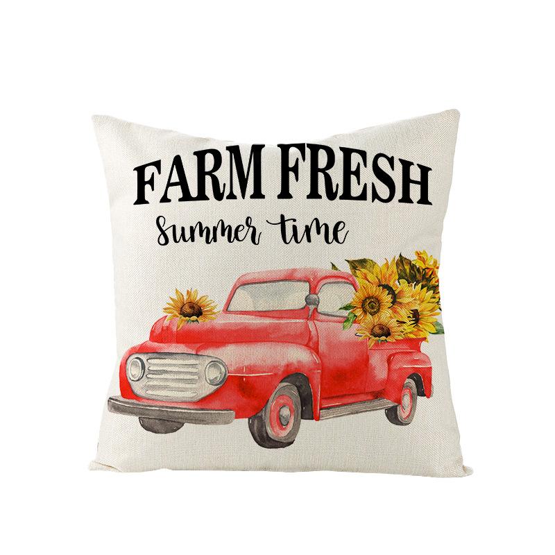 Nordic Summer Lemon Sunflower Polyester Cushion Cover Office Sofa Cushion Cover Home