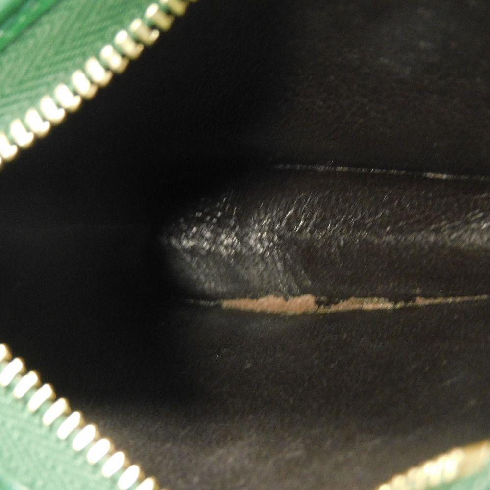 Used Double G Exotic Compact Wallet 9539 456126 7941 Petit Marmont GG Marmont Ostrich Green Unisex from Japan AUTHENTIC