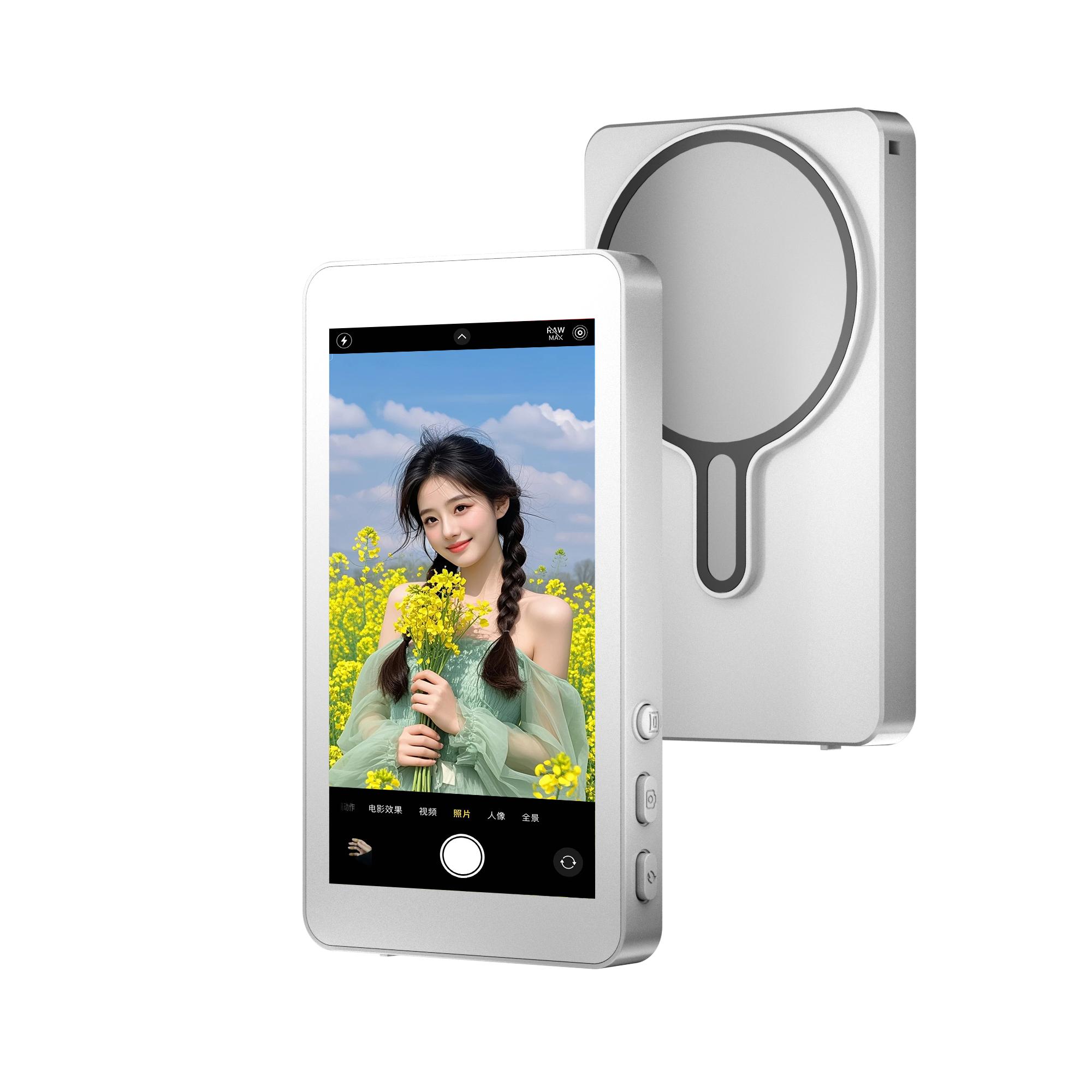 

Экран монитора для селфи с пультом дистанционного управления, совместимым с Bluetooth Магнитный зажим Демонстрация экрана в реальном времени Регулируемая яркость Монитор для селфи в реальном времени белый