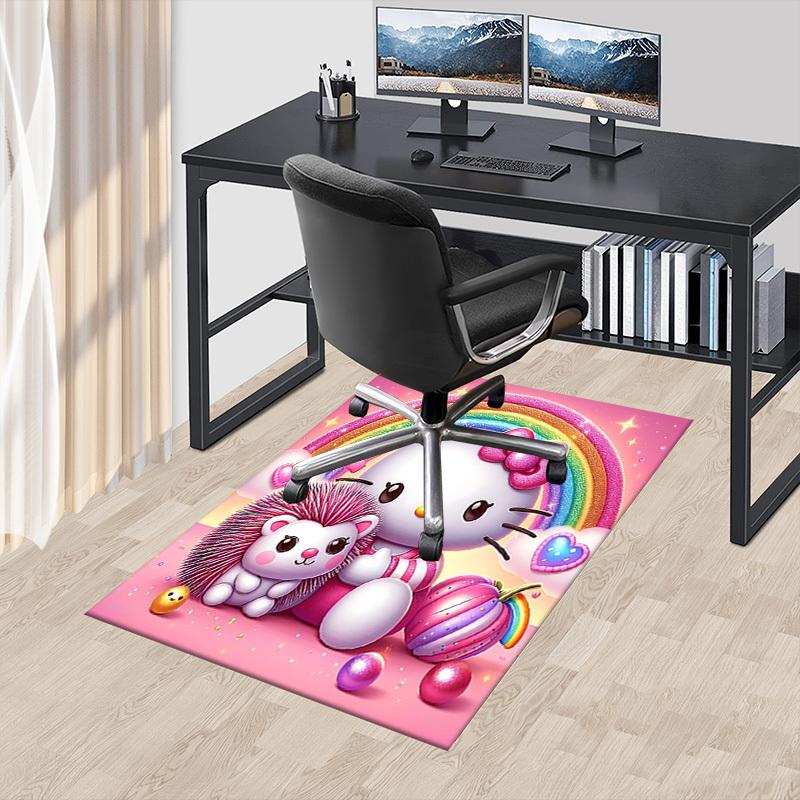 1 Stück Hello Kitty Igel Teppich Büro Teppich Außenmatte Heimdekoration Bereichsteppich Festival Geschenk Bürostuhl Teppich
