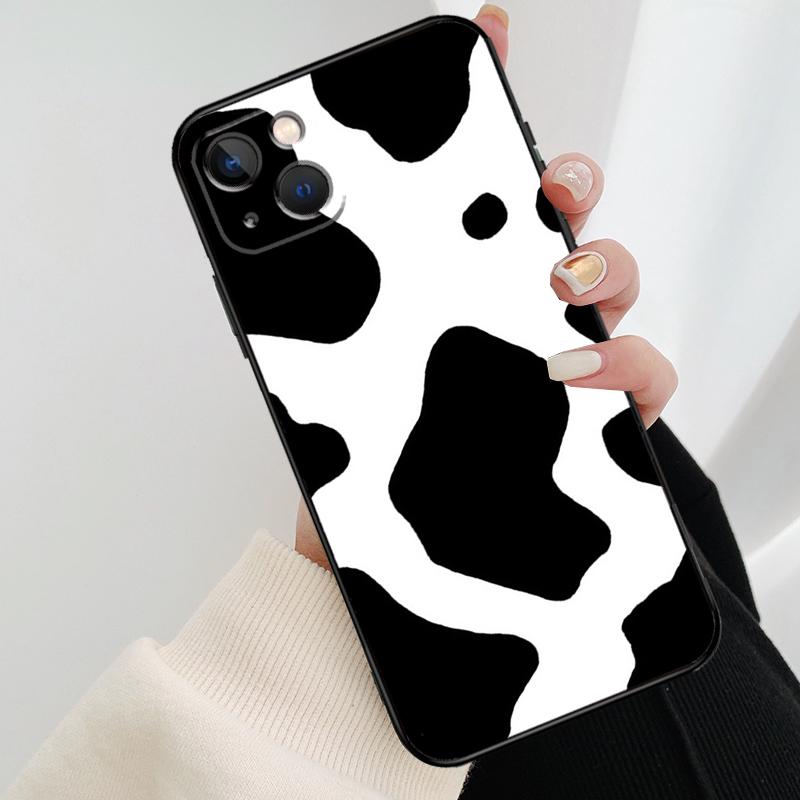 

Spotted Cow Skin Print Phone Case For iPhone 17 Pro Max 14 13 12 11 15 16 Pro Max mini 16 15 Plus 16e 17 Air Cover iPhone 14 Plus