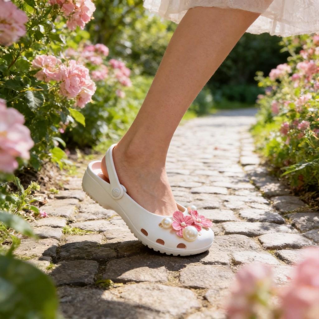 Eva Ladies Clogs With Flower Embellishments And Slipresistant Outsole For Daily Use