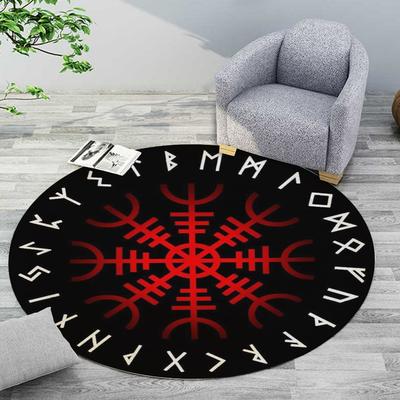 Viking Magic Circle Round Carpet Sun Moon Star Round Rug Tarot Card Home Decor Housewarming Gift Christmas Gift