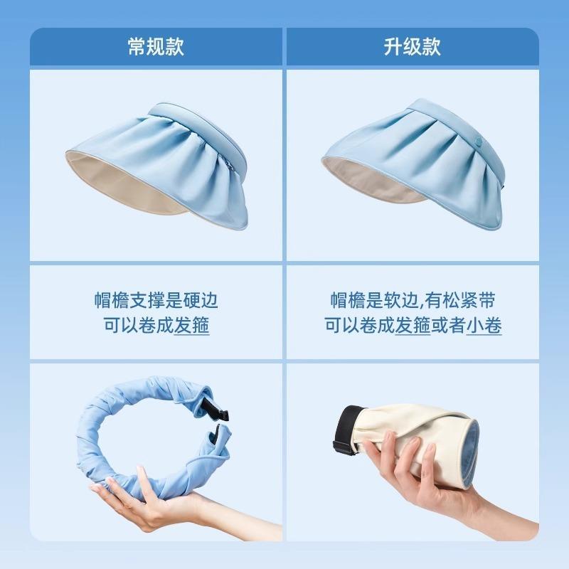 Sunscreen Hat Women's Summer UV Protection Empty Top Sun Hat Versatile Face Covering Headband Sun Hat Shell Hat