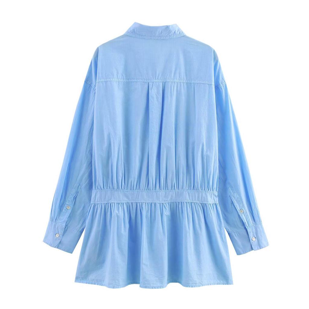 2025 Spring/Summer Women's Fashion: Versatile Pleated Shirt Dress