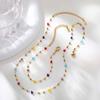 Exotic Irregular Colorful Stone Necklace for Women, Stainless Steel Gold Plated Boho Chain Choker, Aesthetic Jewelry Gift