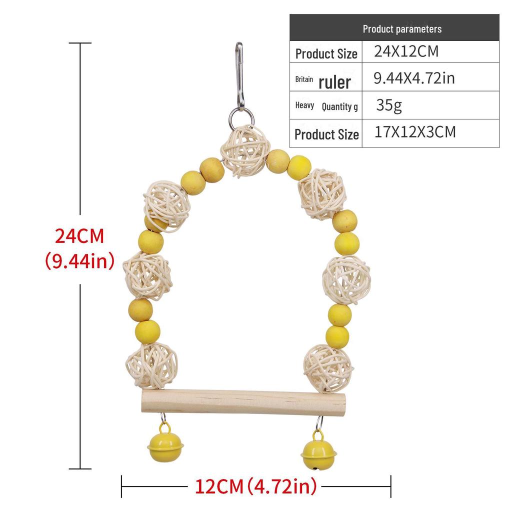 Bunte Rattanball Kauspielzeug Papagei Schaukelspielzeug - Vogelzubehör