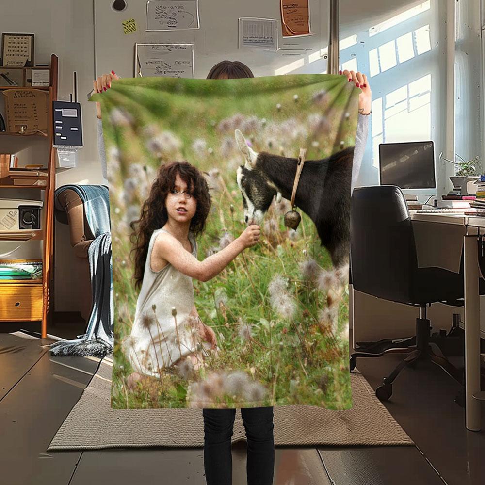 Heidi Printed Flannel Blanket, soft throw for bedroom sofa, washable, fan merchandise, great gift.