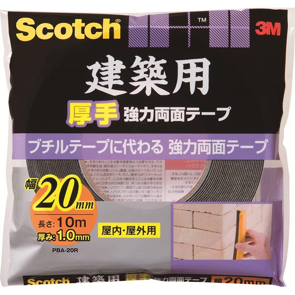 3M Scotch Strong Double-Sided Tape for Construction, Thick Width 20mm Length 10m PBA-20R