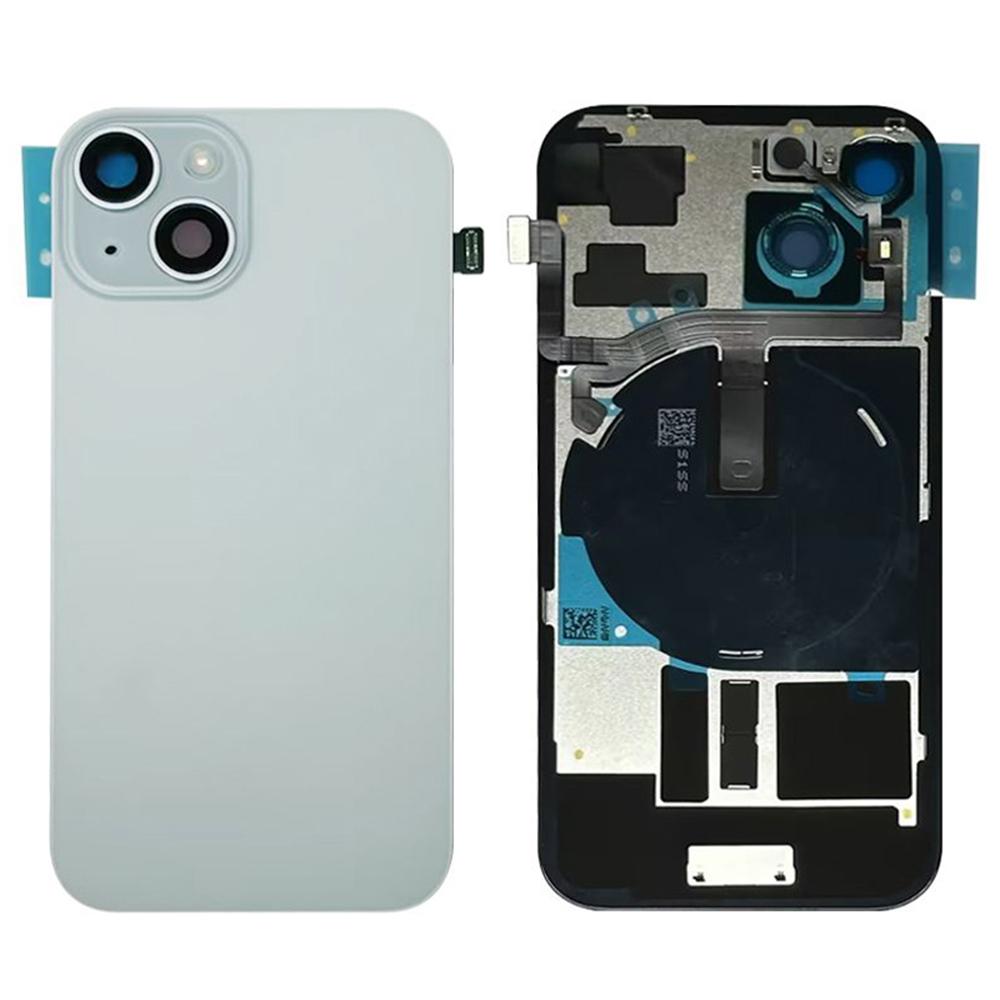 Für iPhone 15 Batteriegehäuseabdeckung + Kameraobjektivabdeckung + Halterung + Kabel für den kabellosen Ladeanschluss