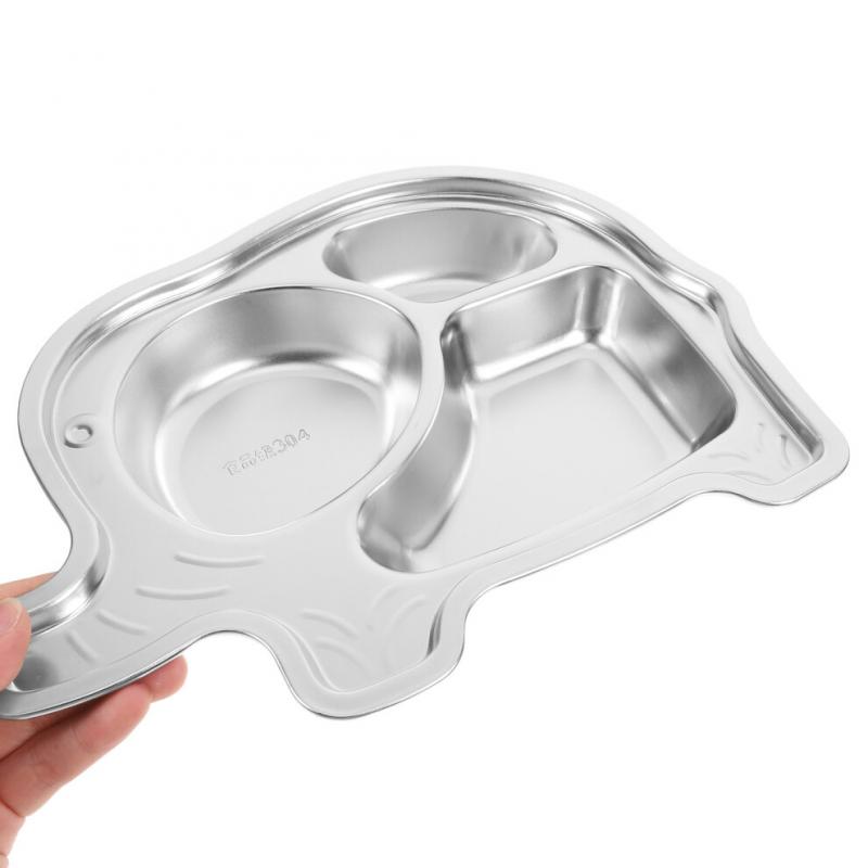 Stainless Steel Compartment Plates Silver For Storage