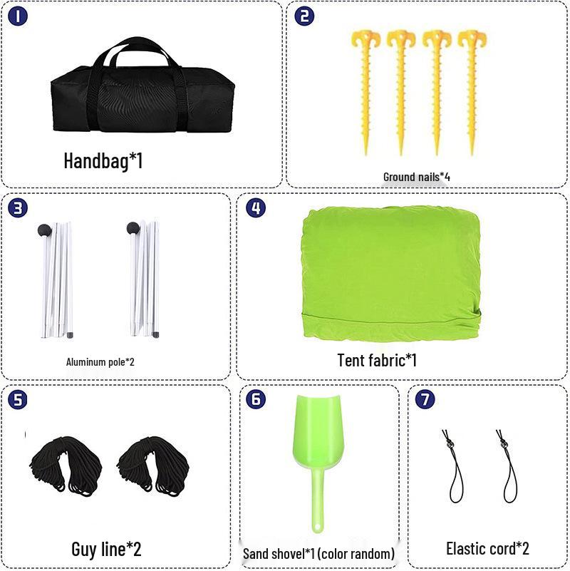Portable Outdoor Sunshade Canopy: Beach Tent & Cooling Shelter for Camping & Fishing