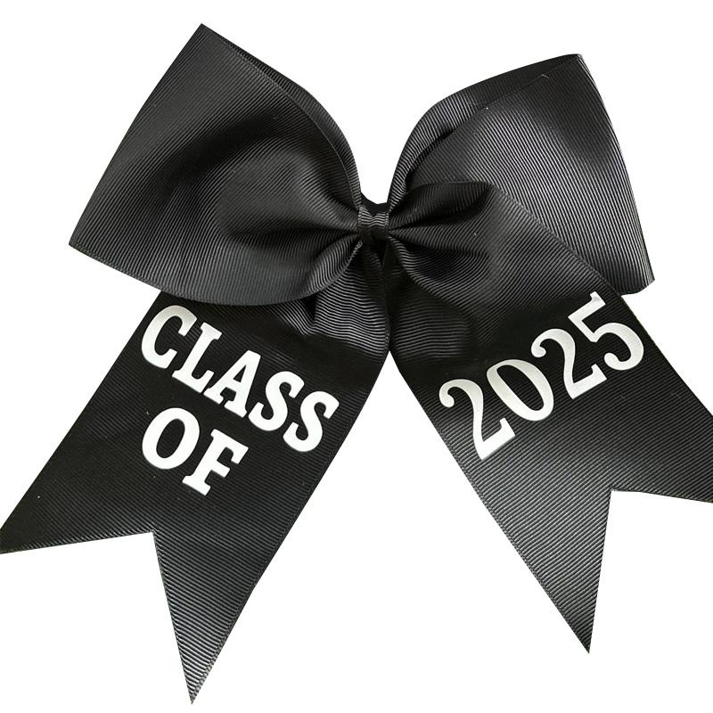 

1 шт. Выпуск 2025 Однотонный Полиэфирное волокно Крутой Черный Бант В стиле Инс Заколка для волос Школьное украшение Выпускник