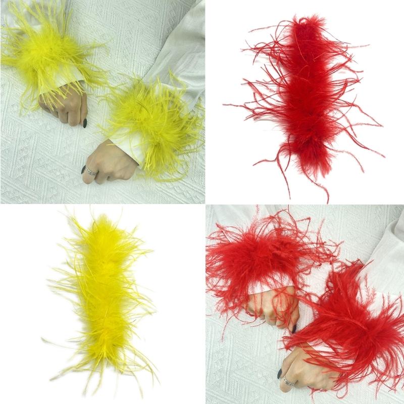 Feather Slap Bracelet Wrist Feather Cuffs Feather Wristband Women Hair Accessories Sexy Wristband Bracelet