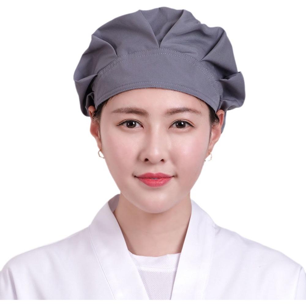Work Wear Accessories Polyester-Cotton Dust proof Work Cap Food Service Bundled Hair Chef Cap Work Headband Cook Hat Women Man серый