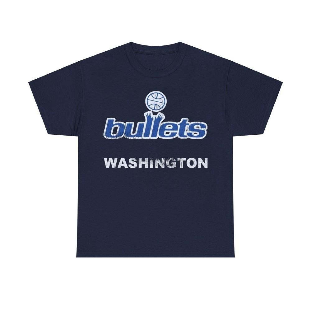Баскетбольная футболка Washington Bullets с синим логотипом, ностальгическая, ретро, унисекс XL