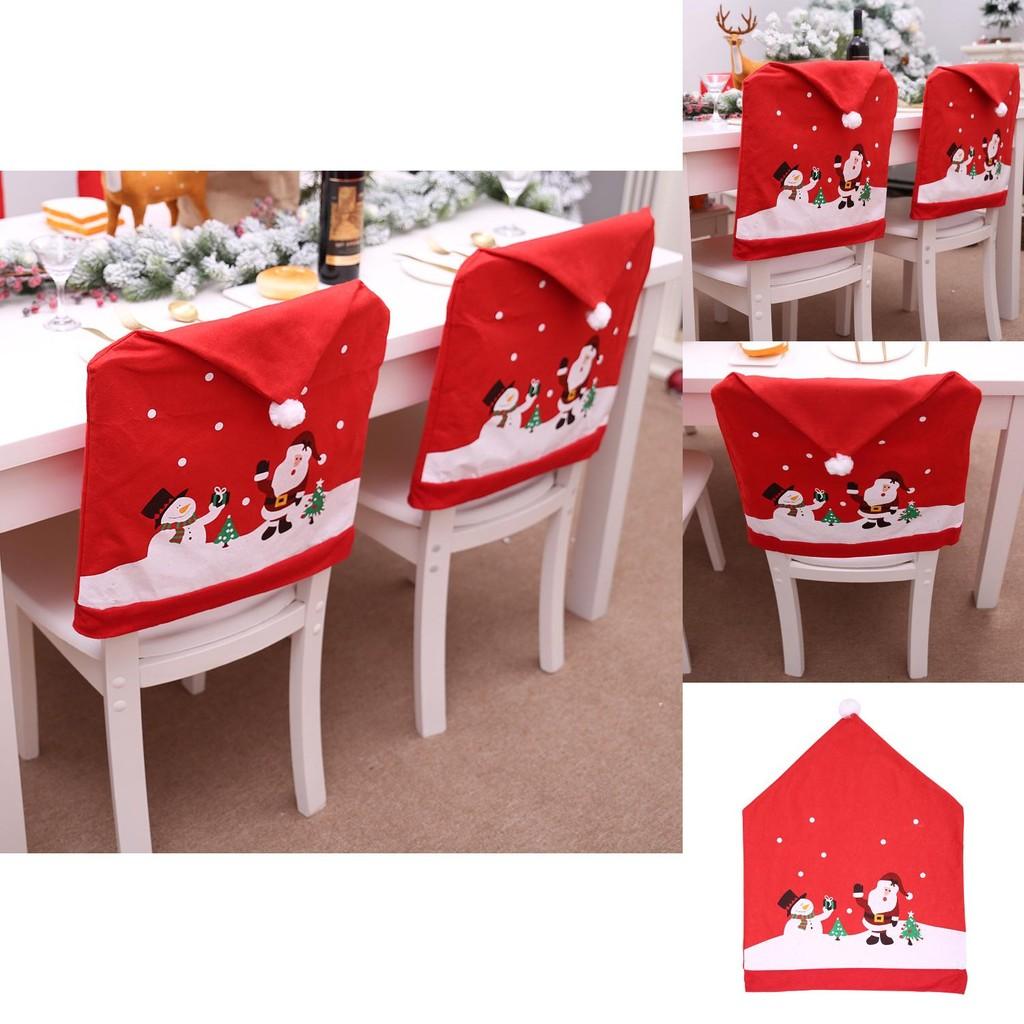 Fabric Unique Nonwoven Christmas Chair Covers With Charming Snowman For Atmosphere Holiday