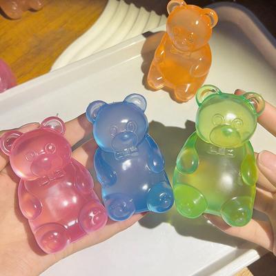 Clear Bear Squeeze Toy Anxiety Stress Relief Bear Shape Stress Sugar Ball Sensory Toy Soft Stretchy Decompression Fidget Toy