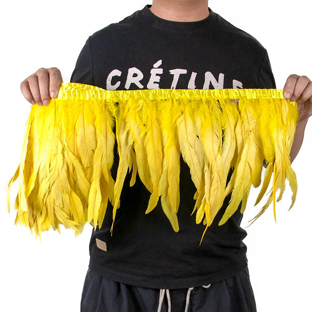 2Meters Colorful Rooster Tail Feathers Trim 25-30Cm /10-12Inches Pheasant Feather Fringe Ribbon For Carnival Plumes Decoration