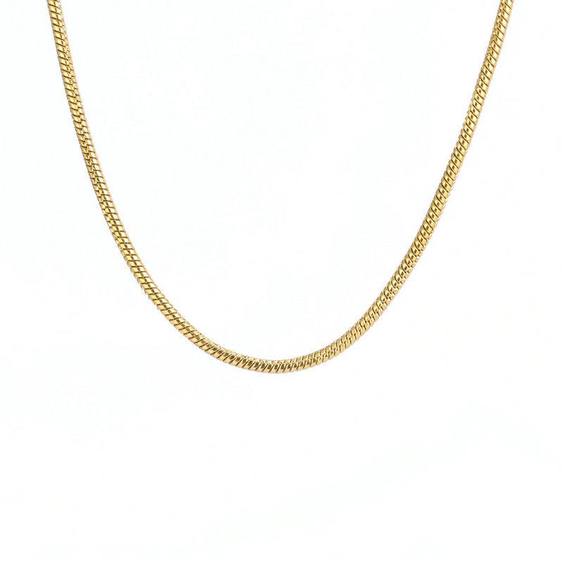 Superfine Round Snake Bone Chain Necklace - 0.9/1.2/1.5/2mm Thick, Versatile Clavicle Accessory for DIY Jewelry Making