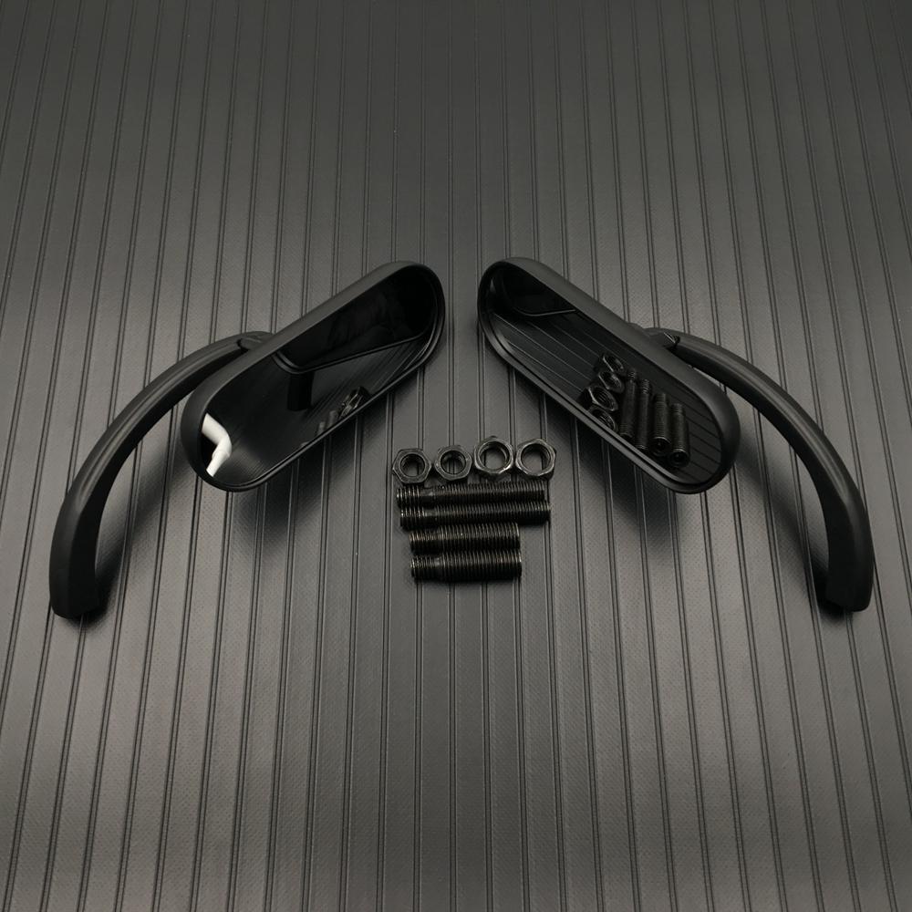 Motorcycle Left +Right Mini Oval Mirror 8mm&10mm Black Mirrors For Harley Touring Electra Glide Dyna Fatboy Softail Sportster XL