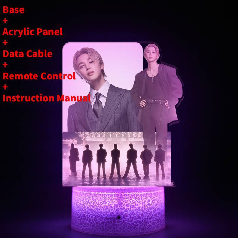 Lumină de noapte LED pentru concertul de revenire al turneului mondial BTS cu telecomandă pentru decorarea camerei și cadou de colecție