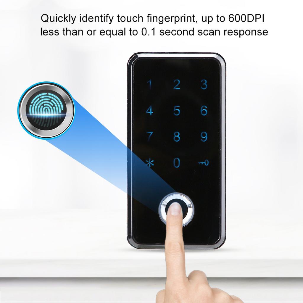 Smart Keyless Fingerprint Digital Password Electronic Lock For Cabinet File Locker(Silver)