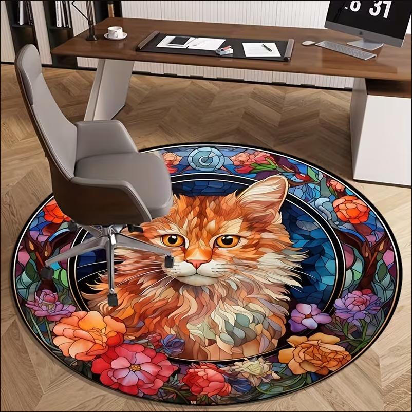 

Trendy and Cute Cat Printed Carpet Anti Slip and Easy To Clean Ideal Carpet for Home or Vacation Homes Durable and Affordable 80cm x 80cm