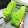 Fashion Trend New Men's Fluorescent Green Patent Leather Platform Shoes Male Sports Walking Sneakers Tenis Masculino Zapatos Hombre