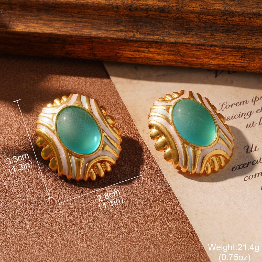 Medieval painted pearl earrings retro vintage fringed French niche design love light luxury stud earrings silver needle