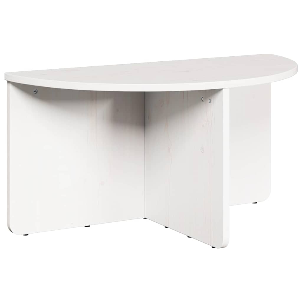 Coffee Table Set 2 Pcs White Solid Pine Wood