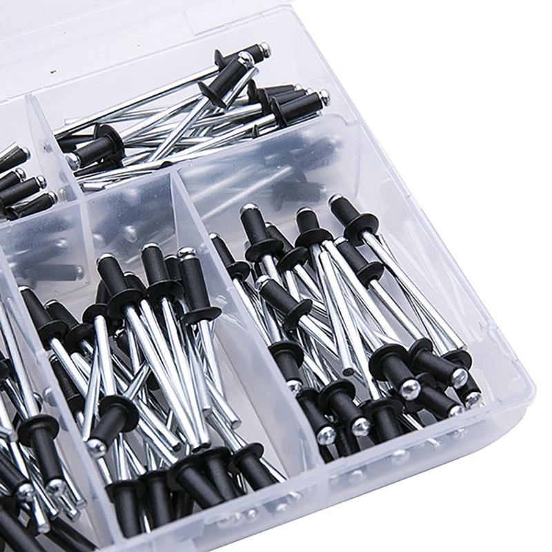 385pcs Metal Blind Rivets Assortment Large Flanges Designs Heavy Duty Fasteners Simple Installation for Secure Fastening