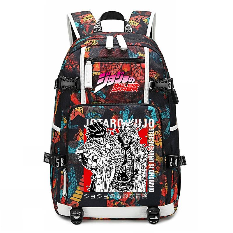 Stampa di JoJo's Bizarre Adventure Zaino Scolastico Studentesco Grande Capacità Casual Daypack per Adolescenti Bambini Scuola Viaggio