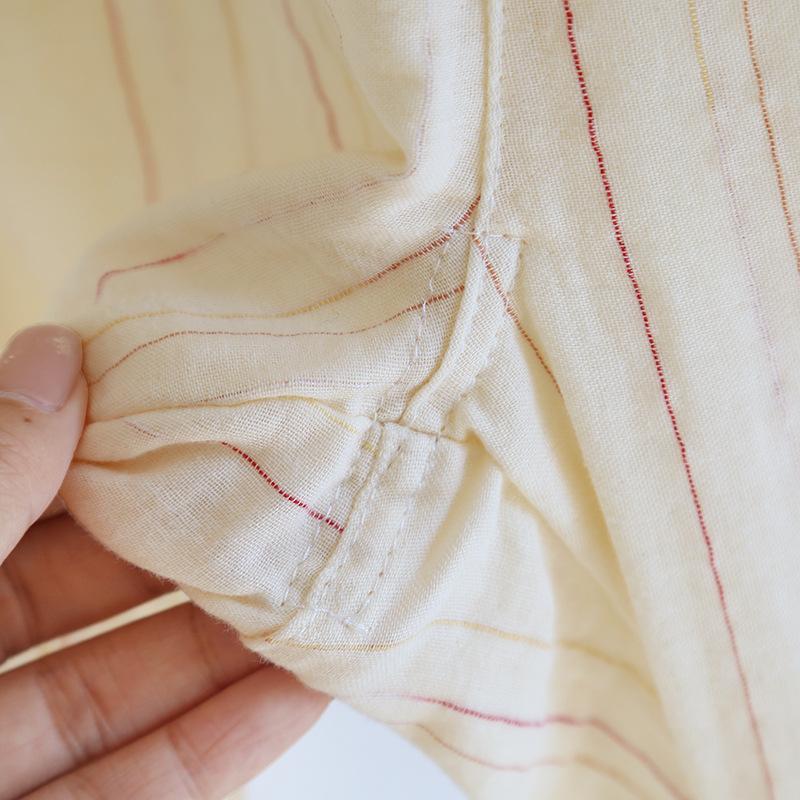 2025 New Spring/Summer Women's Pajama Set 100% Cotton with Chest Mat Long Sleeve Long Pants Round Neck Two Piece Home Clothes