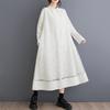 Long sleeve Plus size Cotton mesh vintage floral new in dresses for women casual loose spring autumn Shirt dress