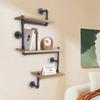 3-tier Vintage Storage Shelf Wall Mounted Industrial Wooden Frame Bookshelf Kitchen Shelf