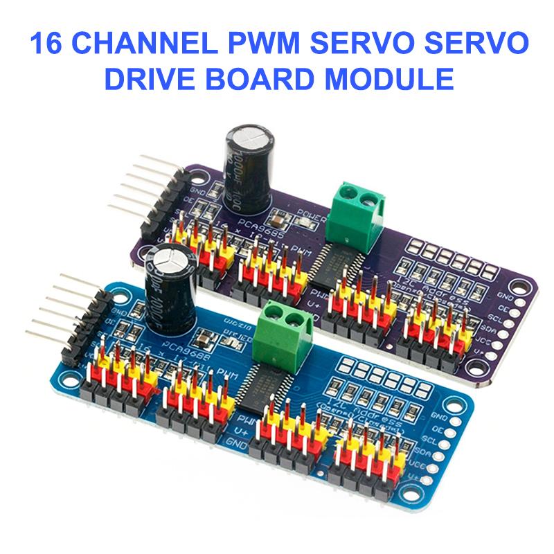 16 Channel Pwm Servo Servo Drive Board Robot Controller Iic Interface Driver Module Pca9685 For Raspberry Pi