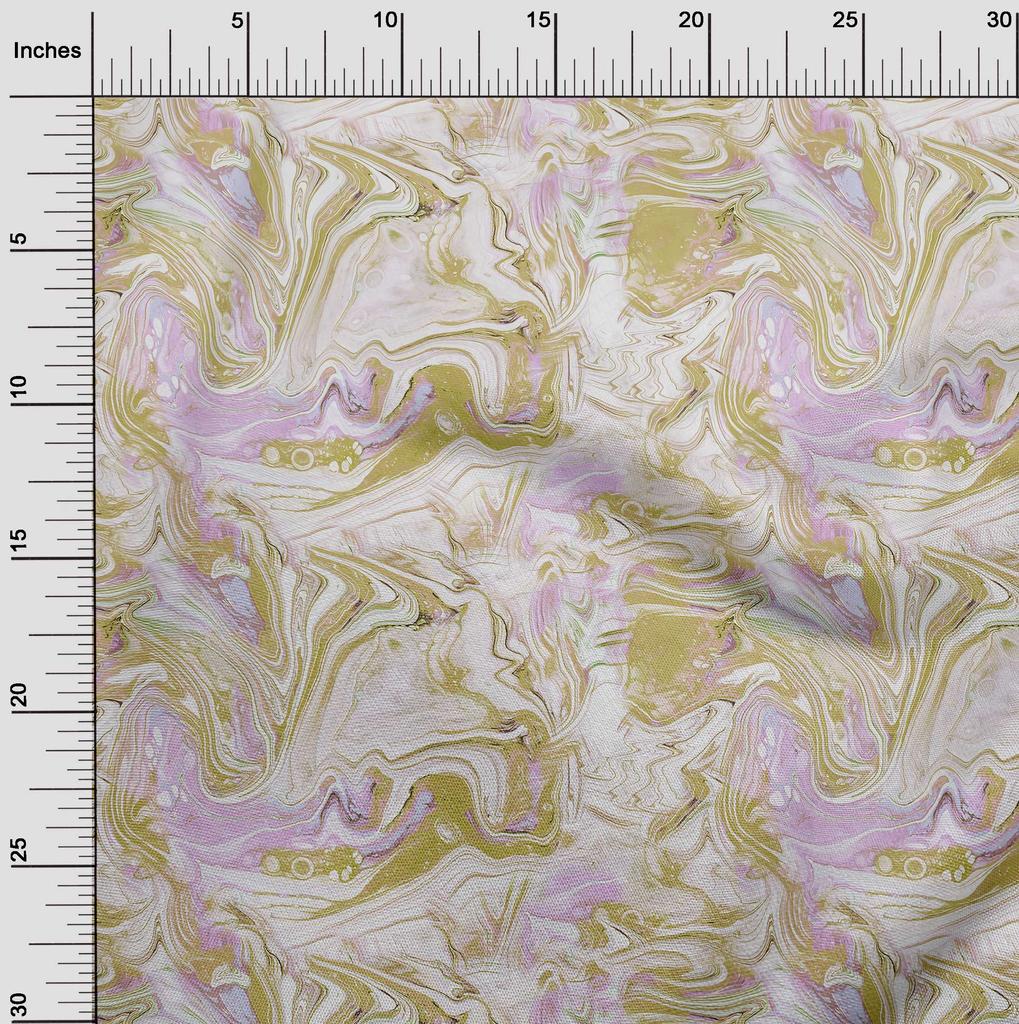 oneOone Cotton Flex Light Green Fabric Fluid Ink Craft Projects Decor Fabric Printed By The Yard 40 Inch