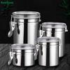 Stainless Steel Airtight Canister,Clamp Lid Food Storage Jars for Kitchen,Coffee/Tea/Sugar/Snack Containers with Seal Lids