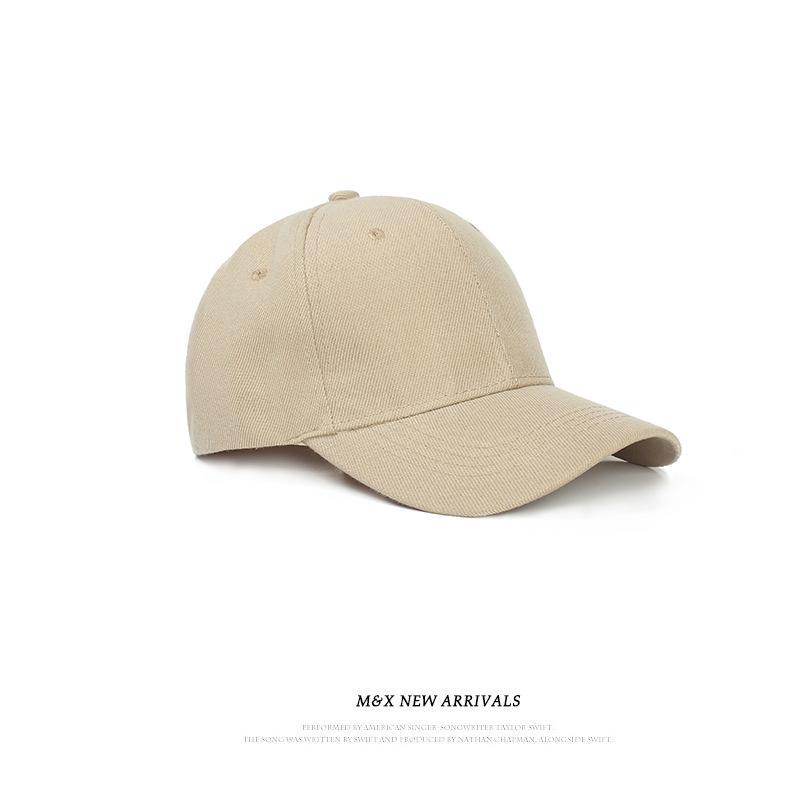 Unisex Custom Logo Solid Color Baseball Cap - Spring/Autumn Casual Korean Style for Large Head.