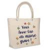 Tote Bag - PLANETEE - Anne-Sophie She's Awesome! - Natural Jute - Insulated - Printed In France